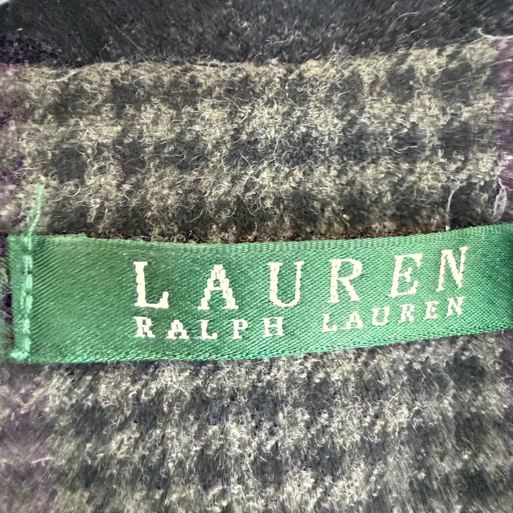 Lauren Ralph Lauren Blazer Womens 2 Grey Houndstooth Wool Blend Equestrian - Picture 5 of 12